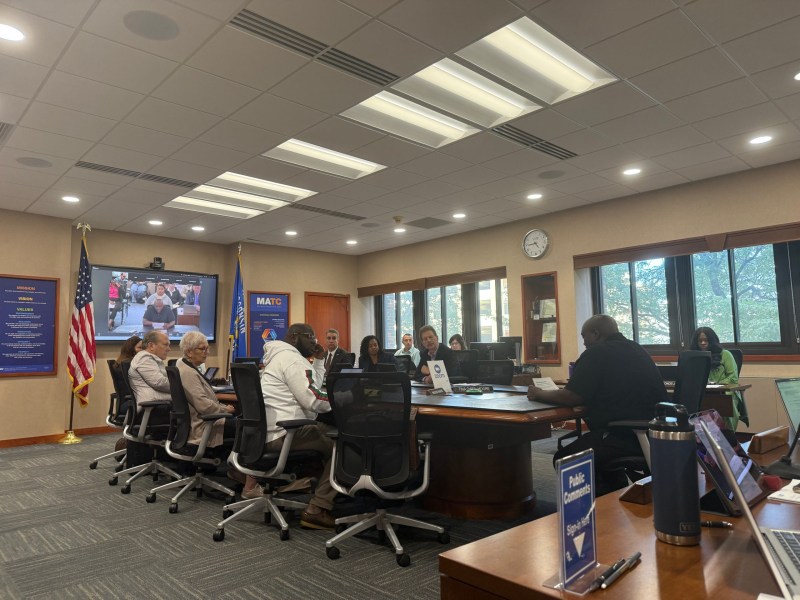 People seated around a table