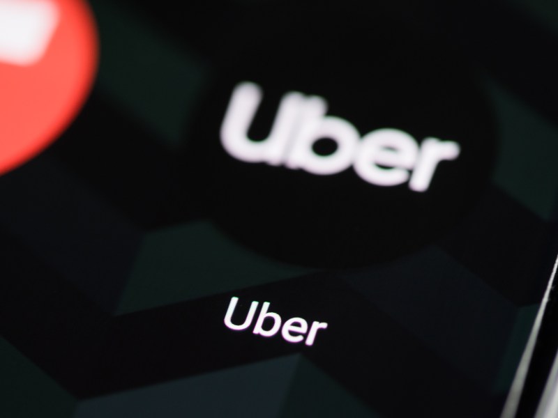 Uber app icon on smartphone screen